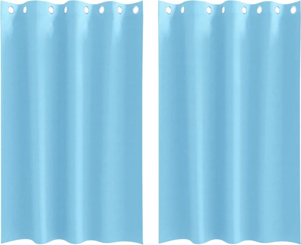 vidaXL Perdele Opaque cu Inel 2 pcs Albastru deschis 175 x 140 cm
