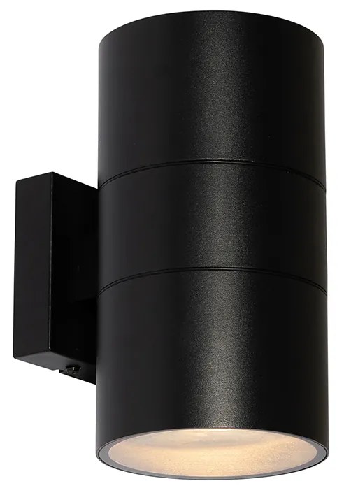 Aplică modernă de perete pentru exterior neagră cu 2 lumini AR111 IP44 - Duo