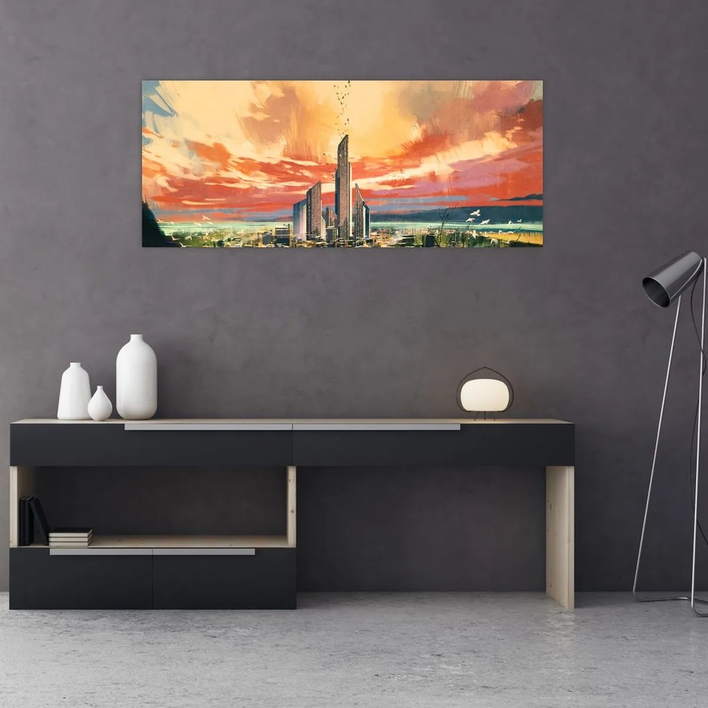 Tablou - Orașul pictat (120x50 cm)