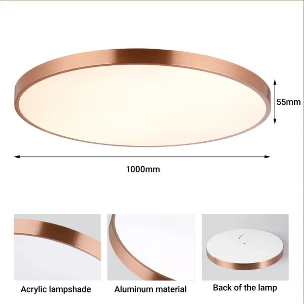 Immax NEO 07324L-LED plafonieră dimmabilă SEMPLICI 128W/230V diametru 100 cm Wi-Fi Tuya auriu+telecomandă
