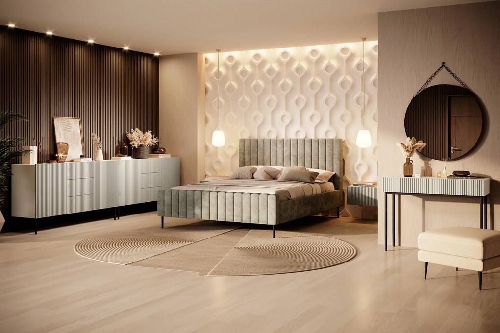 Comodă cu sertare Nicole 150 cm - cașmir / picioare negre