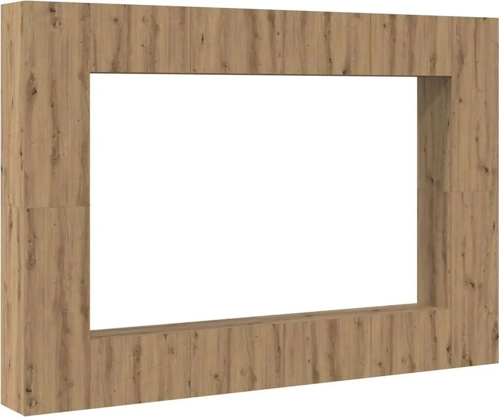 vidaXL Set comodă TV 8 pcs stejar artizanal Mediu Lemn compozit