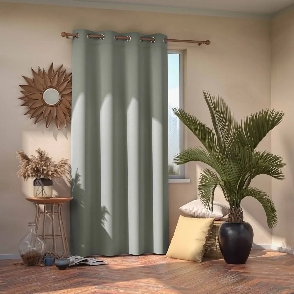 Draperie gri dimout (semi-opacă) 140x245 cm Kierra – Restilo