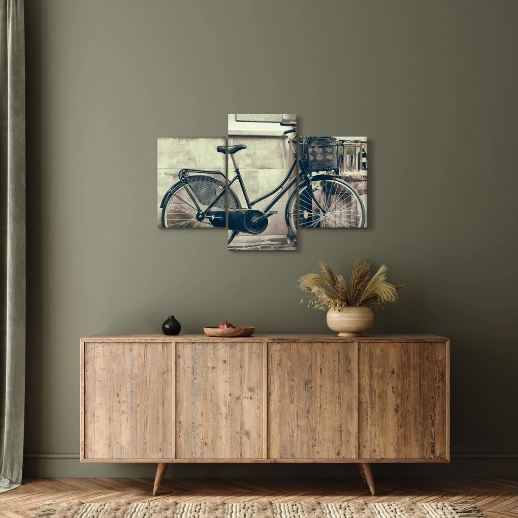 Tablou - Bicicleta de epocă cu flori (90x60 cm)