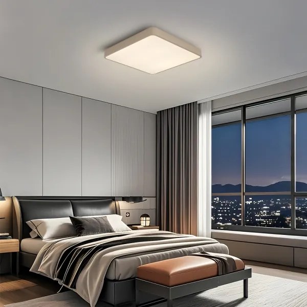 Brilagi-LED Plafonieră LED POOL, 36W, 230V, 3000-6000K, 40x40 cm, bej, cu dimmer și telecomandă