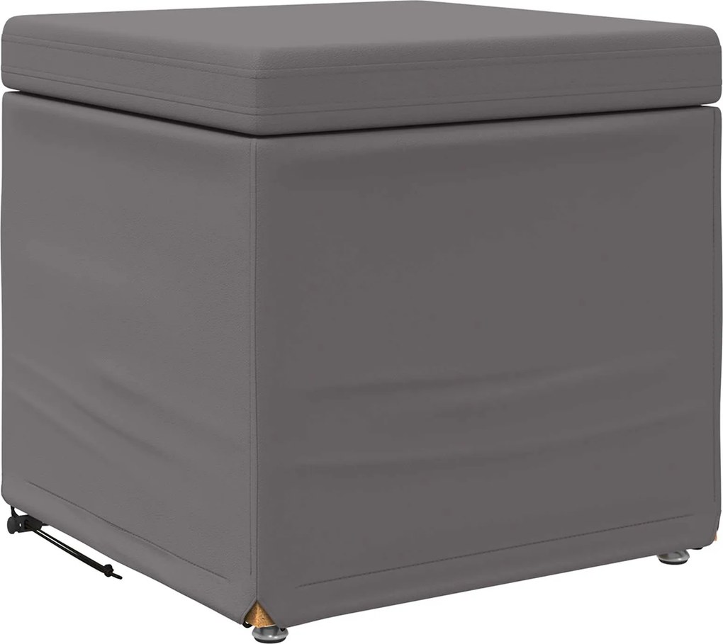 vidaXL Taburet Gri 41 x 41 x 40 cm Piele ecologică și lemn stratificat