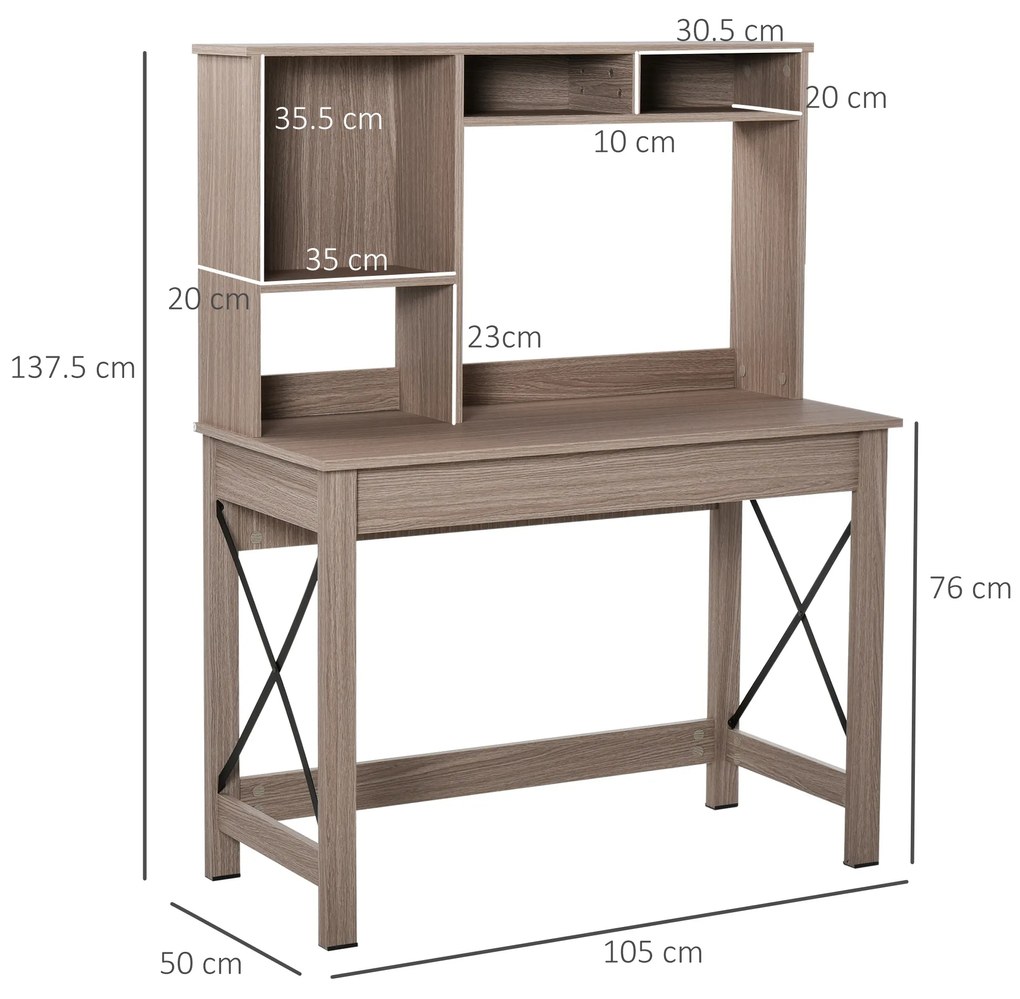 HOMCOM birou raft cu biblioteca, 105x50x137,5cm | Aosom Romania