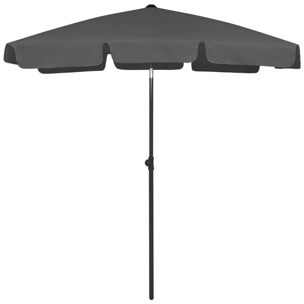 vidaXL Umbrelă de soare de plajă, antracit, 180x120 cm