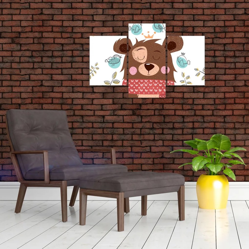 Tablou - Ursulețul cu păsărele (90x60 cm)