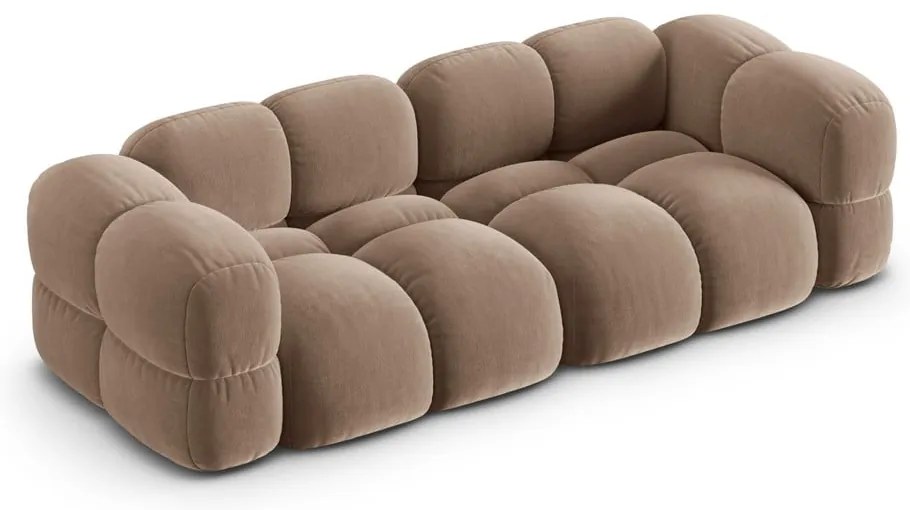Canapea maro cu tapițerie din catifea 250 cm Loretto – Cosmopolitan Design