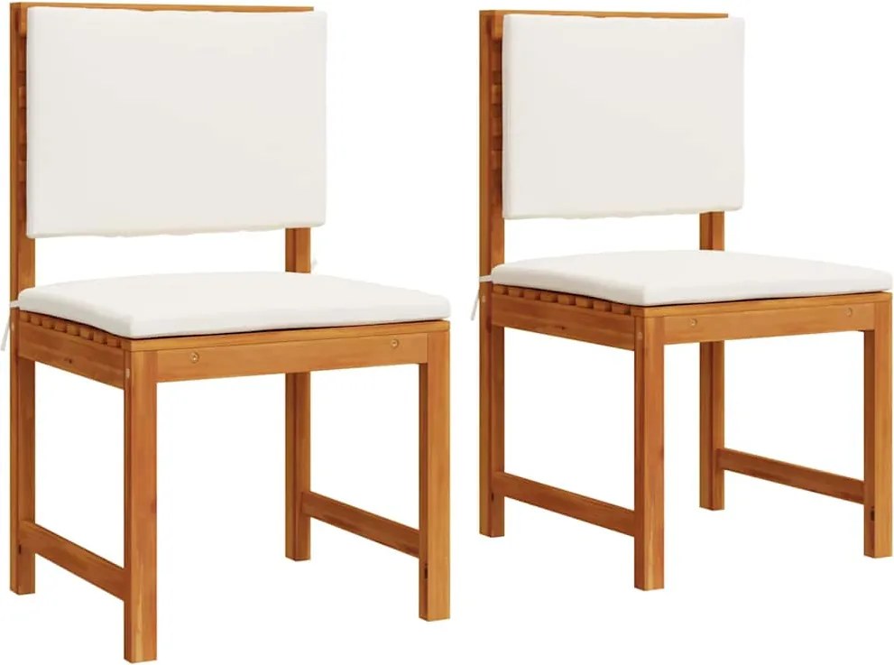 vidaXL Scaun pentru Grădină cu pernă 2 pcs Maro Lemn masiv de acacia