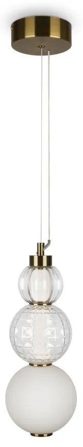 Pendul LED design modern Collar auriu, transparent, alb
