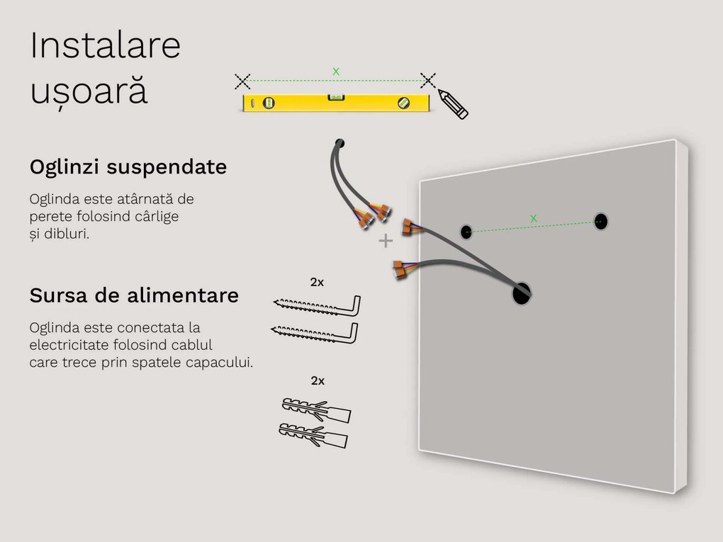 SMART oglindă LED cu iluminare M1 premium + SmartScreen with Apple TV