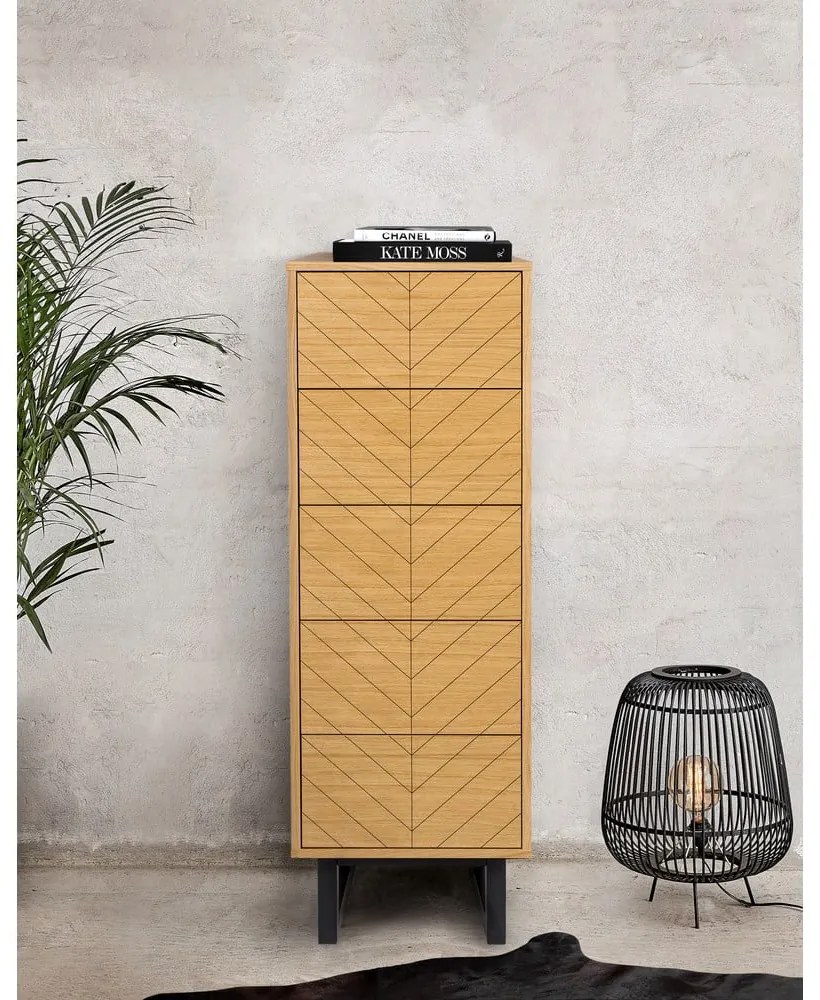 Comodă în decor de stejar Woodman Camden Narrow, 40 x 123 cm