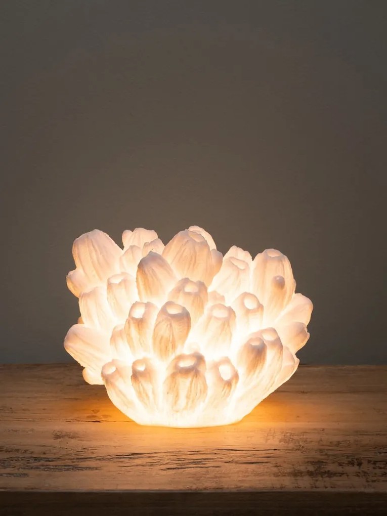 Lampa de masa, alba, din rasina, Arbuscular