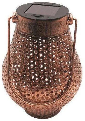 Lampa solara pentru gradina, model cupru, 1 LED, 11x17 cm