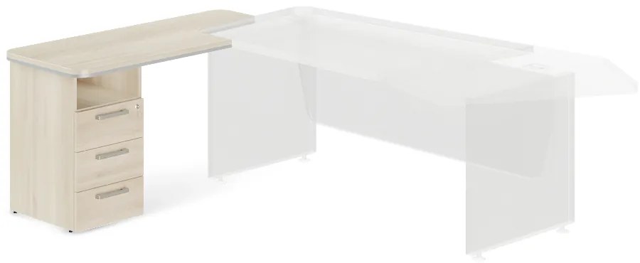 Container portuar TopOffice Premium, stânga, salcâm deschis