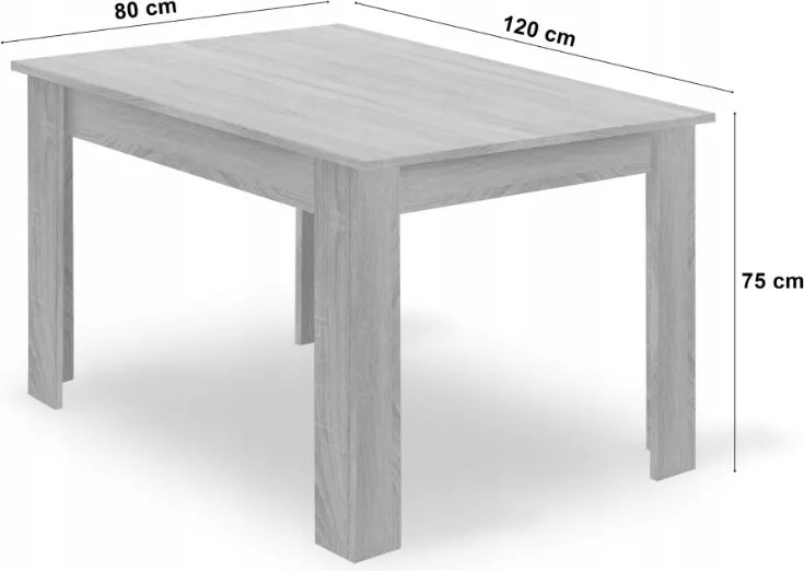 OFERTA Masă de dining MADO negru cu blat decor stejar artisan 120x80cm II. calitate