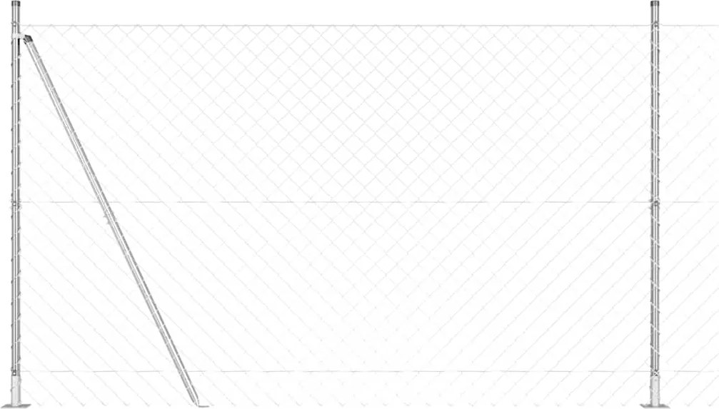 vidaXL Stâlp de gard. Argintiu 10 x 1,4 m (mesh de 60 x 60 mm) Oțel