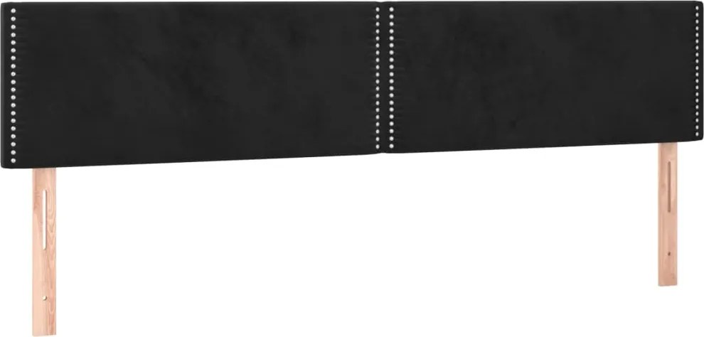 vidaXL Tăblii de pat, negru, 180x5x78/88 cm, catifea