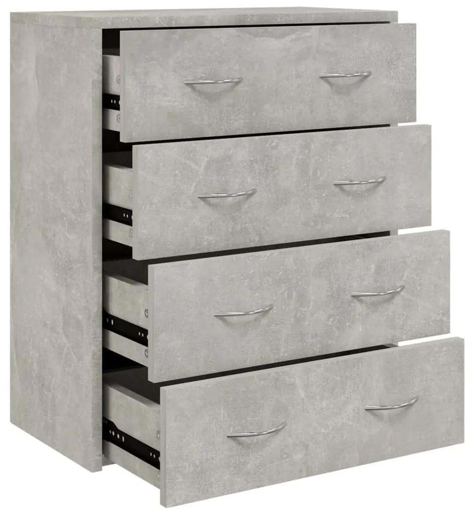 342578 vidaXL Servantă cu 4 sertare, gri beton, 60x30,5x71 cm