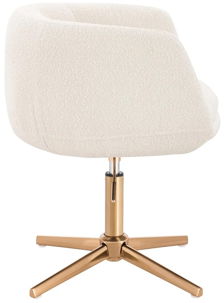 HR333CROSS Scaun Boucle Crem cu Bază Aurie