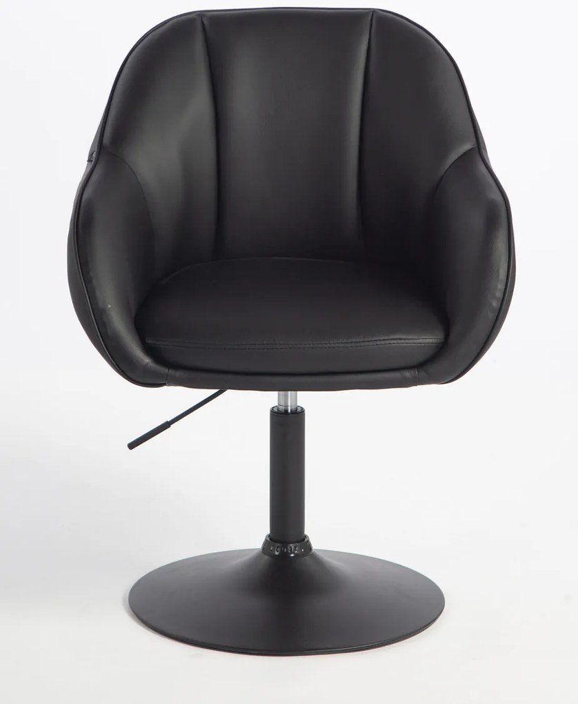 HR2055N Scaun Neagră din Piele Ecologica cu Bază Neagră