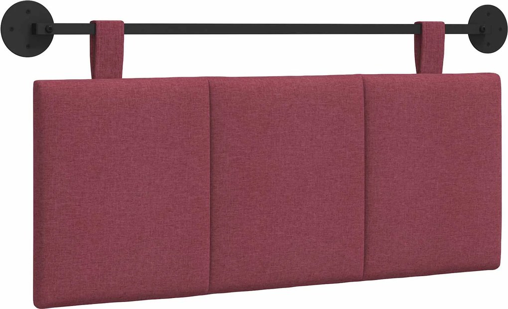 vidaXL Cap de pat suspendat Dungi Roșu Vin 110 x 55 x 5 cm țesătură