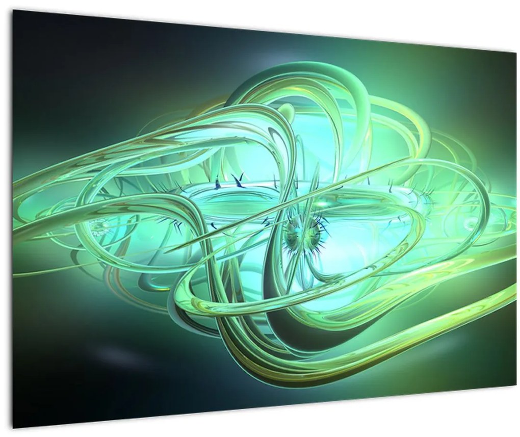 Tabloul cu abstracție verde (90x60 cm)