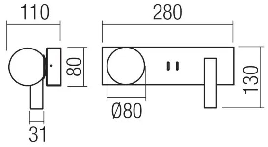 Redo 01-4661 - Aplică de perete NORMA LED/5W/230V + LED/3W CRI 90 USB, aurie
