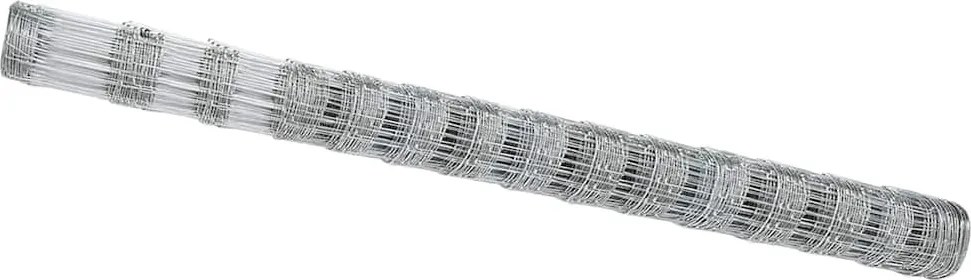 vidaXL Gard pentru câmp Argintiu 25 x 1,6 m Oțel galvanizat