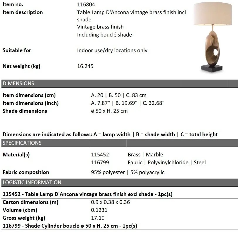 Veioza, Lampa de masa design LUX D'Ancona