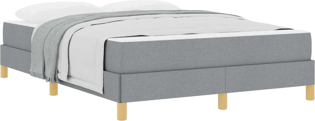 vidaXL Pat cu arcuri cu saltea Gri deschis 140 x 200 cm țesătură