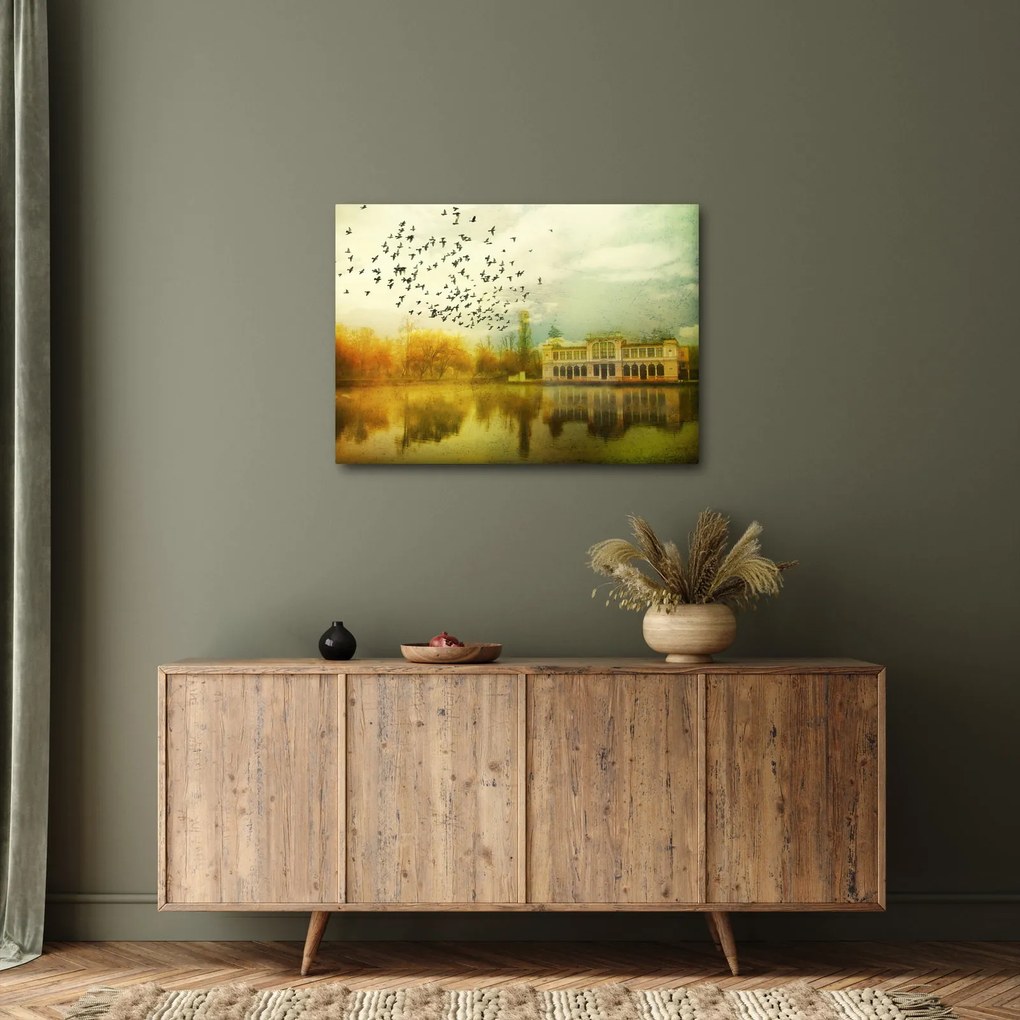 Tablou peisajului pictat cu sediul (70x50 cm)