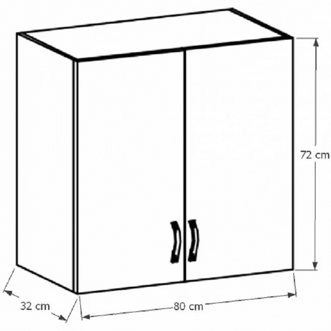 Dulap superior de bucătărie G80 Sillina (nuc milano). 1015133