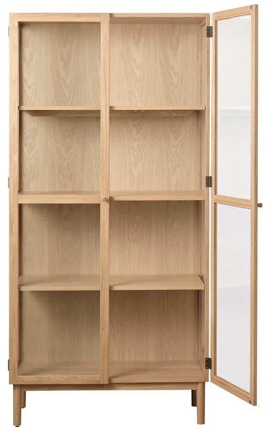 Vitrină în culoare naturală din lemn masiv de stejar 190x90 cm Elba – Unique Furniture