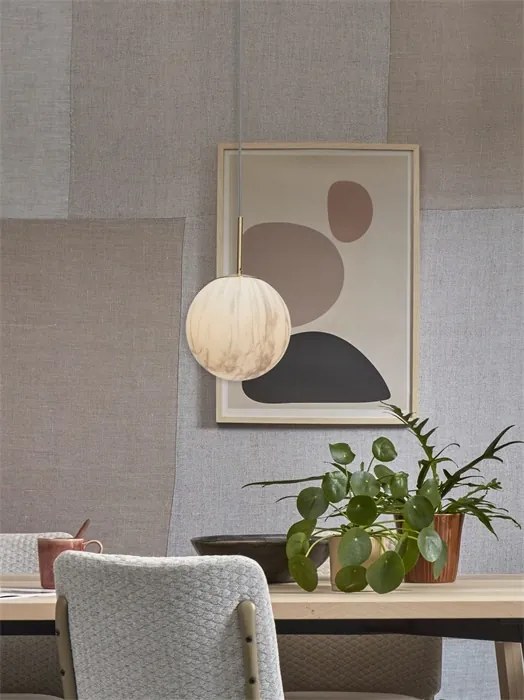 Lustra, pendul din sticla cu aspect de marmura Carrara large auriu