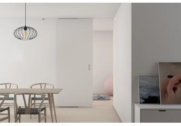 Lustră pe cablu CORRINI 1xE27/60W/230V d. 34 cm negru/transparent