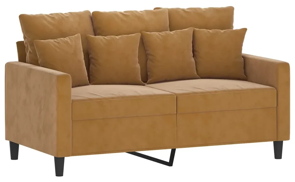 348872 vidaXL Canapea cu 2 locuri, maro, 120 cm, catifea