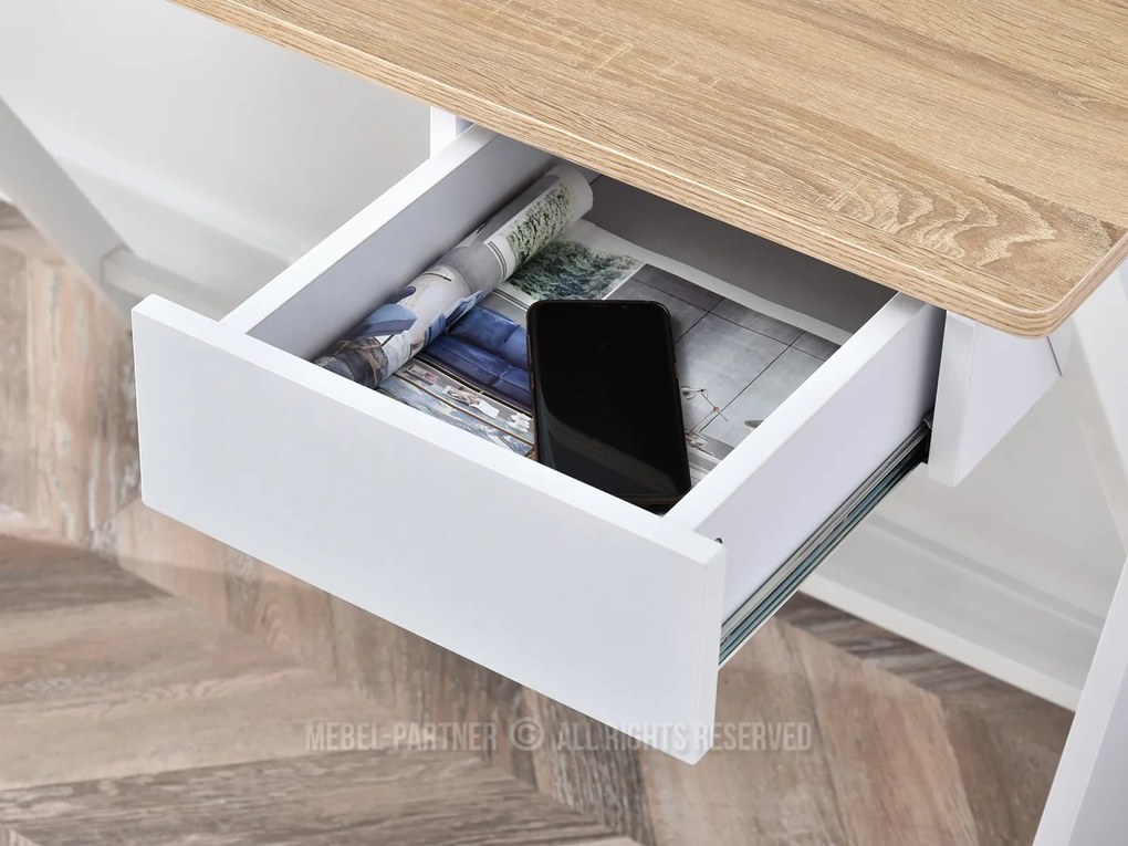 Masă PC Aspart (stejar + alb). 1109726