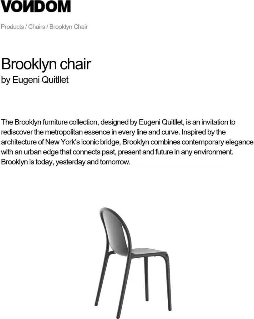 Set de 4 Scaune de exterior / interior design modern premium BROOKLYN CHAIR 65037 Vondom