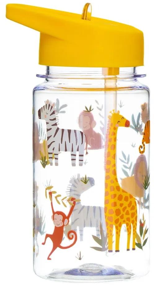 Sticlă apă cu pai pentru copii Sass &amp; Belle Drink Up Safari, 400 ml