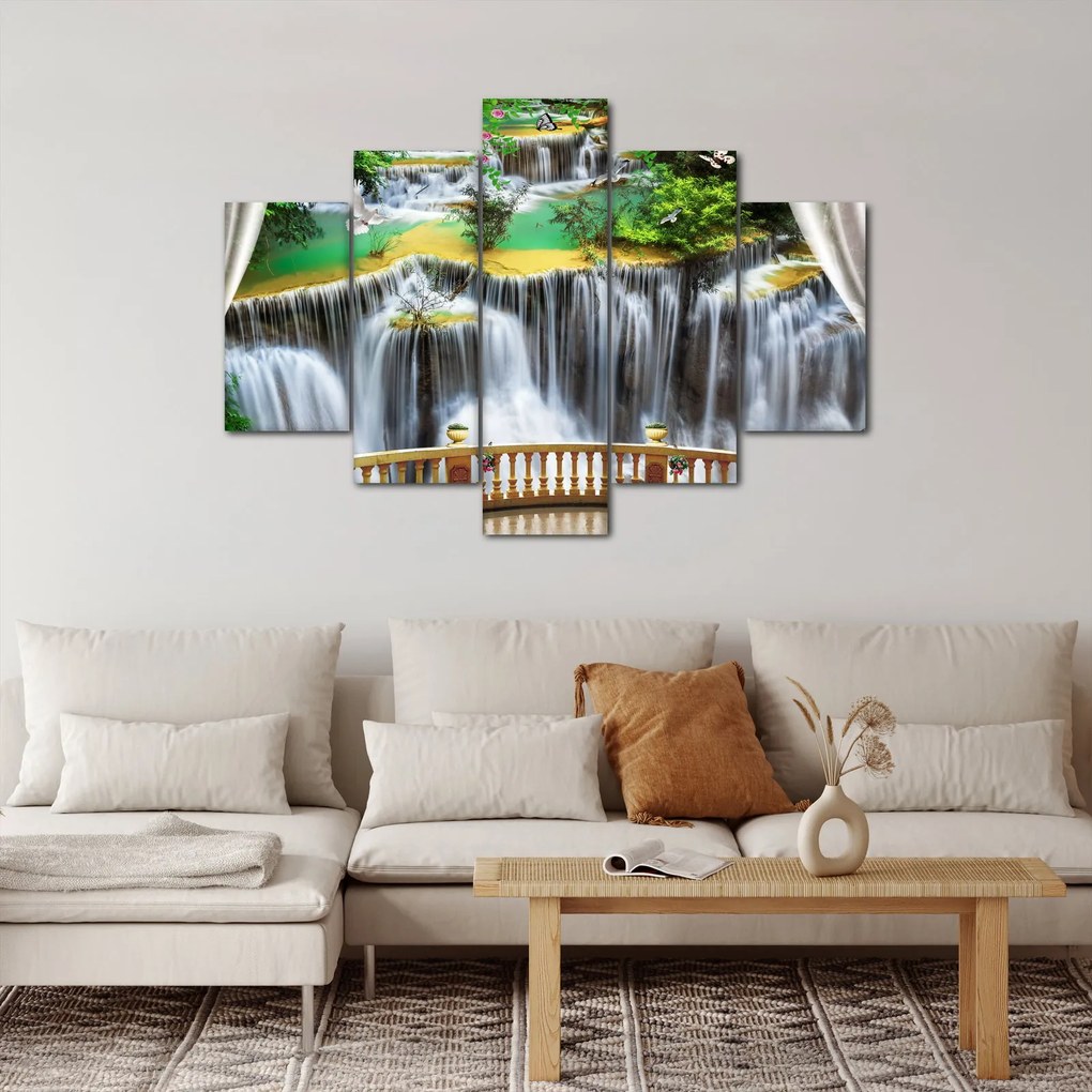 Tablou - Privire la cascade magice (150x105 cm)