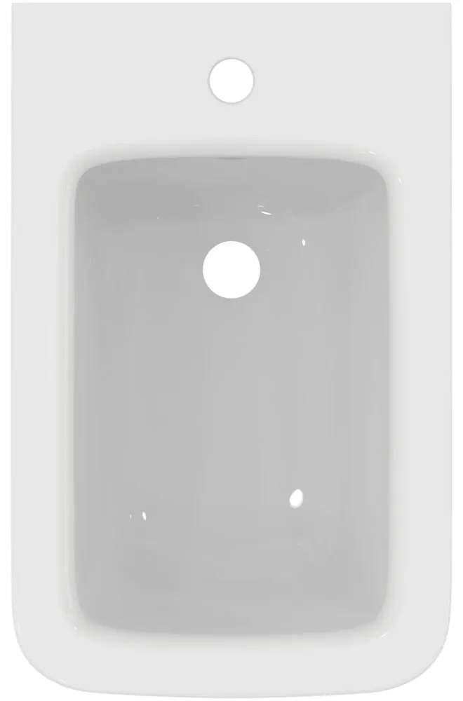 Bideu cu montare pe podea, 355x560 mm, cu preaplin, orificiu pentru baterie, alb