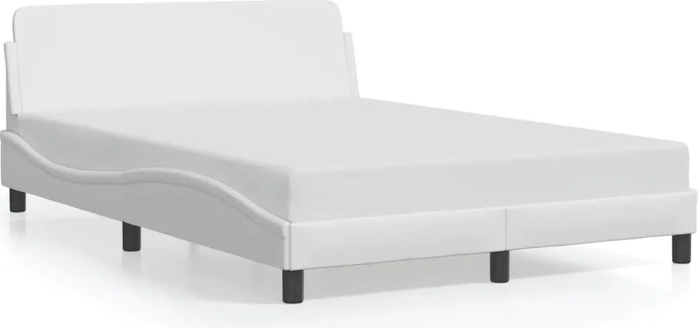 vidaXL Cadru de pat, Dover, alb, 140x190 cm, piele ecologică