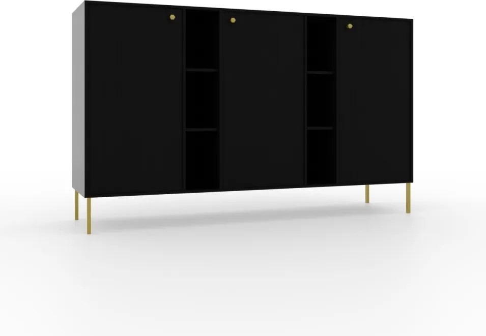 Comodă cu doua usi, 156x41x95cm, Tili System, ADRK Furniture (Culoare: Bej nisip / Bej nisip)