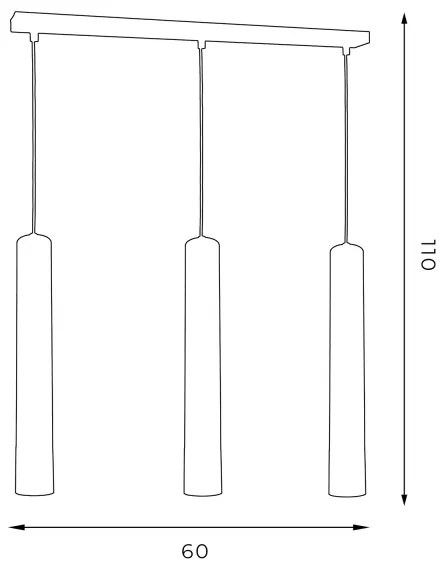 Lustră pe cablu NEST 3xGU10/8W/230V neagră/crom lucios