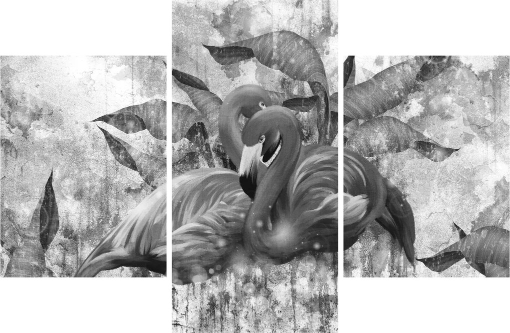 Tablou - Graffiti cu flamingo (90x60 cm)