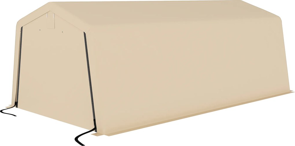 Outsunny Tenta garaj carport dim. 6,2L x 3,3l x 2,4H m oțel galvanizat robust PE de înaltă densitate 150 g/m² impermeabil anti-UV | Aosom Romania