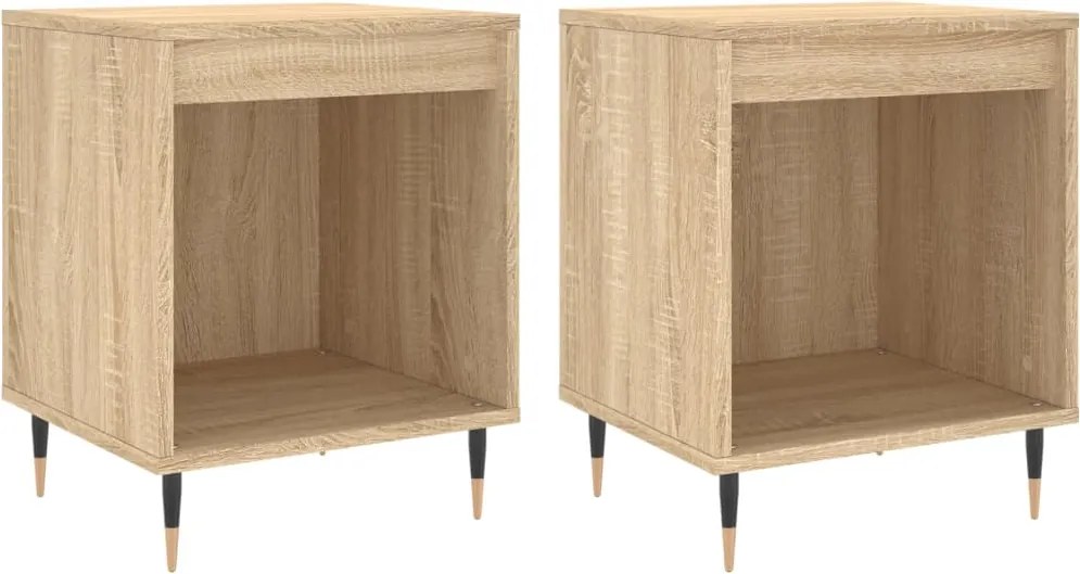 vidaXL Noptiere, 2 buc., stejar sonoma, 40x35x50 cm, lemn compozit